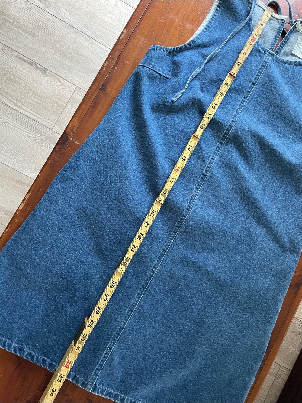 Classic Sleeveless Denim Shift Dress - Dark Blue - Picture 7 of 12